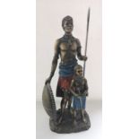 Leonardo Masai Warrior Father And Son Figure