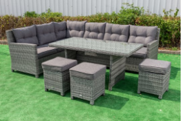 Grace 7 Piece Garden Dining Set in Dark Grey Mix. The perfect set to transform your garden into