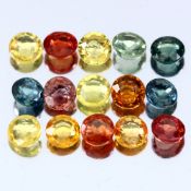 3.04 Cts 16 Pieces natural Sapphires, Mixed colours - Round Cut - VVS Clarity