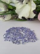 IGL&I Certified 25.65 Cts 209 pieces Natural Tanzanite gemstones - Transparent - Round Brilliant Cut