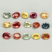 3.48 Cts 15 Pieces natural Sapphires, Mixed colours - Round Cut - VVS Clarity