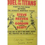 Rare 1963 Used Usa Cinema Poster - Duel Of The Titans - 63/88