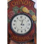 Metallic Dewberry Wine Clock - 80cm Long