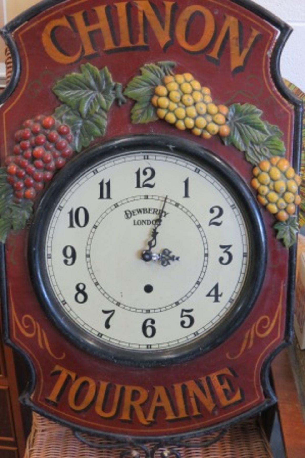 Metallic Dewberry Wine Clock - 80cm Long