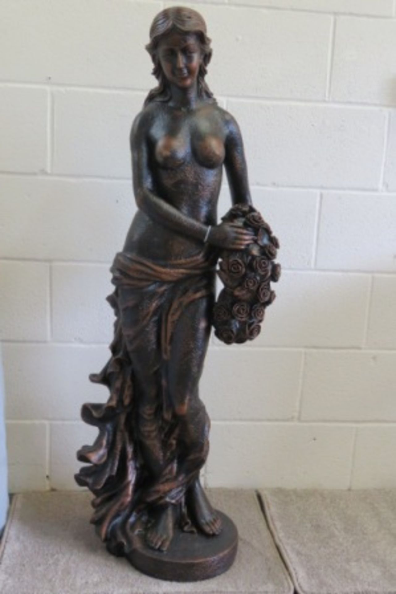 Bronzed Female Figurine - 5 Feet Tall - Image 4 of 4