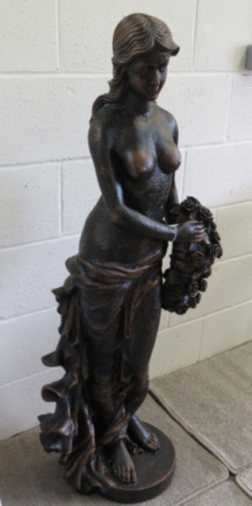 Bronzed Female Figurine - 5 Feet Tall - Image 3 of 4