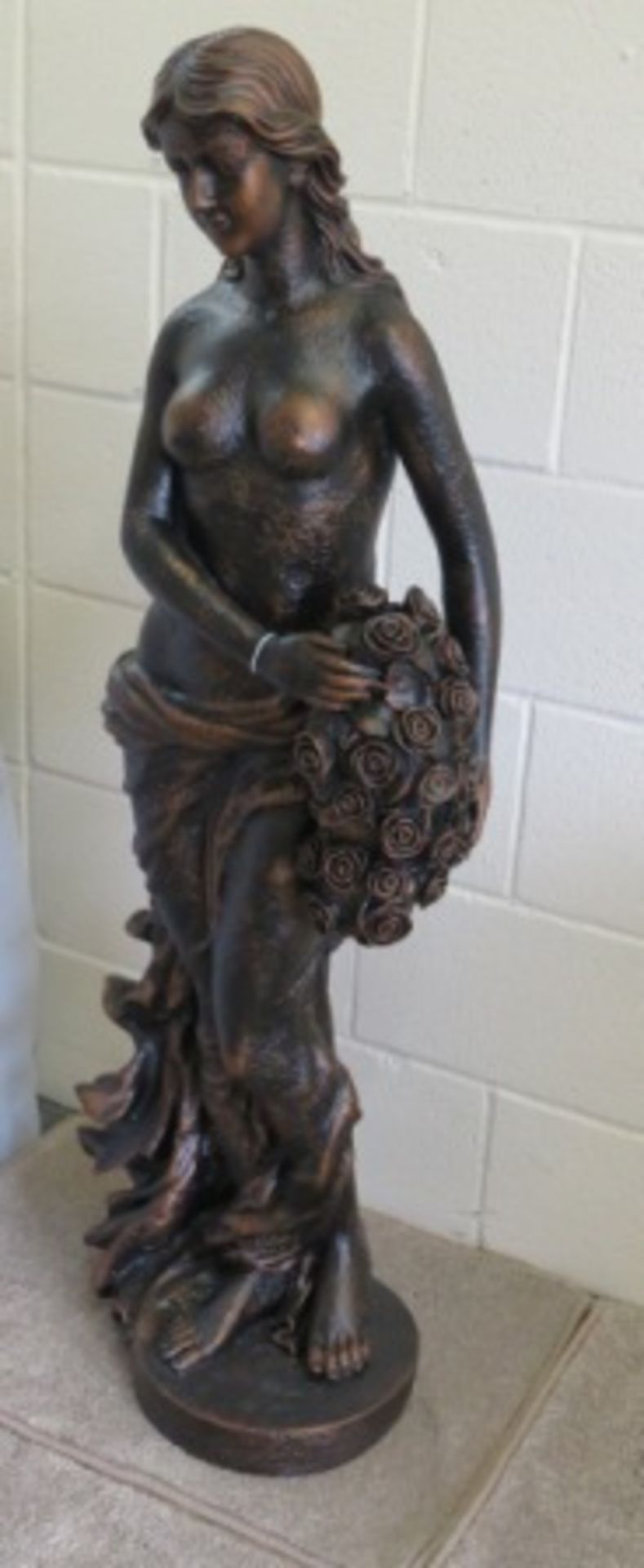 Bronzed Female Figurine - 5 Feet Tall - Image 2 of 4