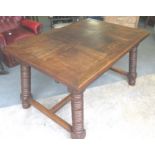 Antique French Oak Extendable Table With Unusual Supports