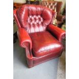 Red Oxblood Chesterfield Armchair