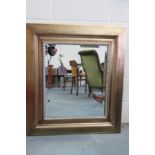 Large Over Mantle Mirror With Gold Coloured Wooden Frame - 90cm X 80cm