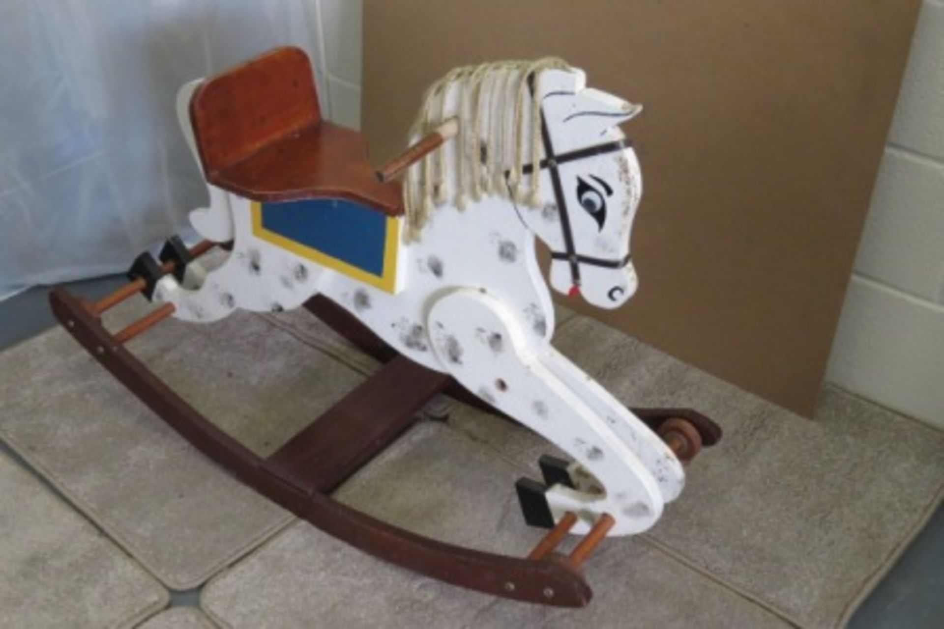 Vintage Hand Painted Wooden Rocking Horse - Image 2 of 3