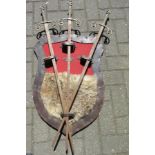 Retro Shield And Swords Wall Plaque