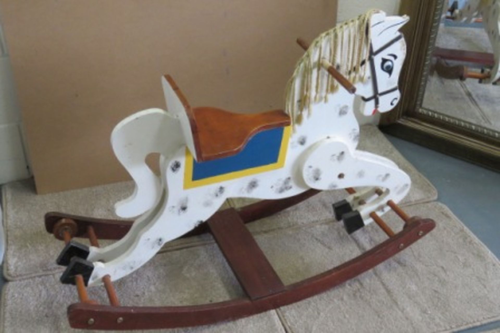 Vintage Hand Painted Wooden Rocking Horse - Image 3 of 3