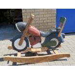 Wooden Carved Harley Davidson Motorbike Rocker