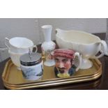 Selection Of Pottery On Tray Incl. Royal Worcester & Royal Albert