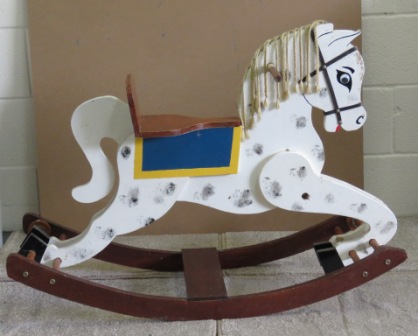 Vintage Hand Painted Wooden Rocking Horse