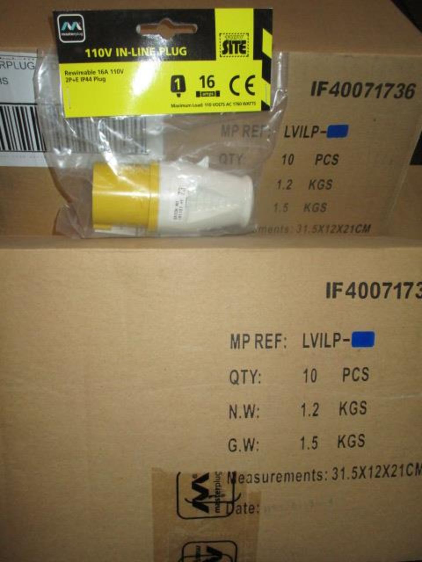 Box containing 10pcs brand new Masterplug 110V adapter as pictured new and sealed rrp £2.99 each pc