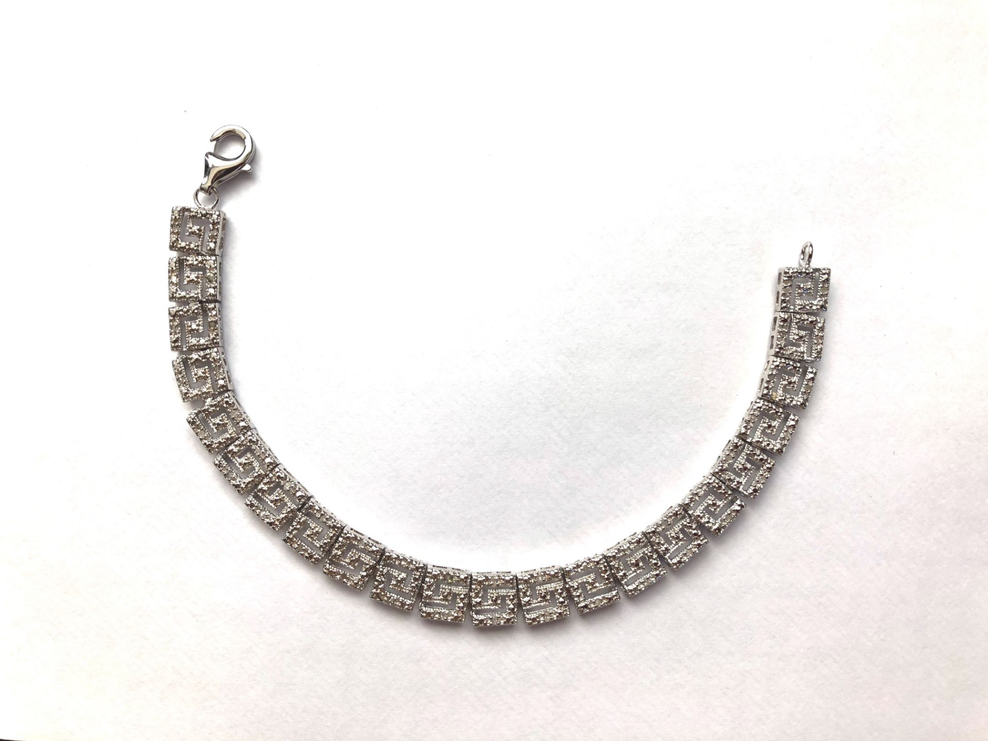 Platinum over sterling silver and diamond bracelet