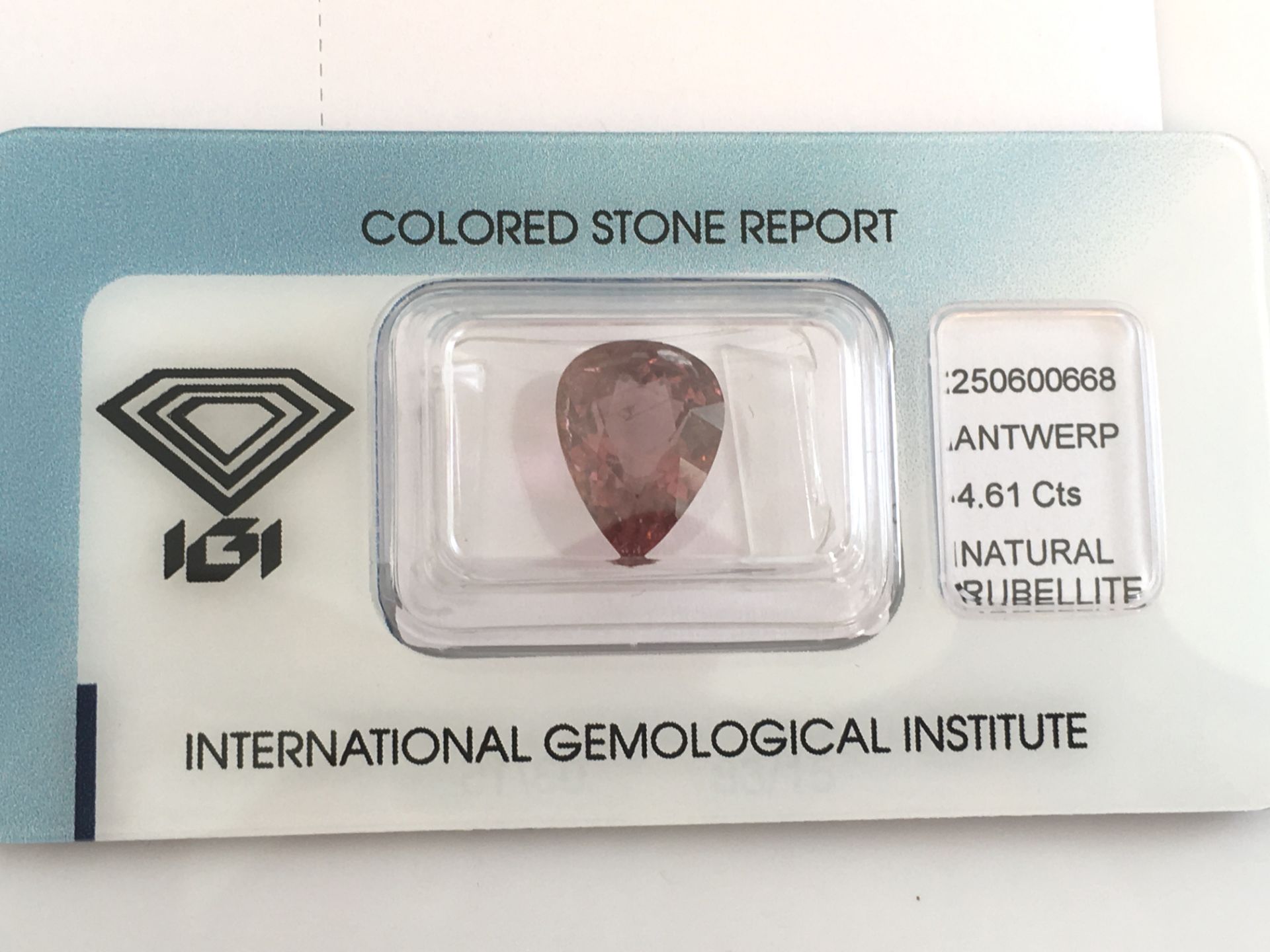 4.61ct Natural Rubellite with IGI Certificate - Image 3 of 4