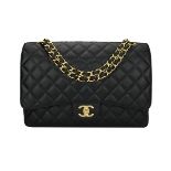 Chanel Double Flap Maxi Black Caviar