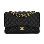 Chanel Double Flap Jumbo Black Lambskin