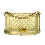 Chanel Old Medium Quilted Boy Gold Patent