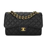 Chanel Double Flap Jumbo Black Caviar