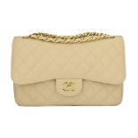 Chanel Double Flap Jumbo Beige Clair Caviar