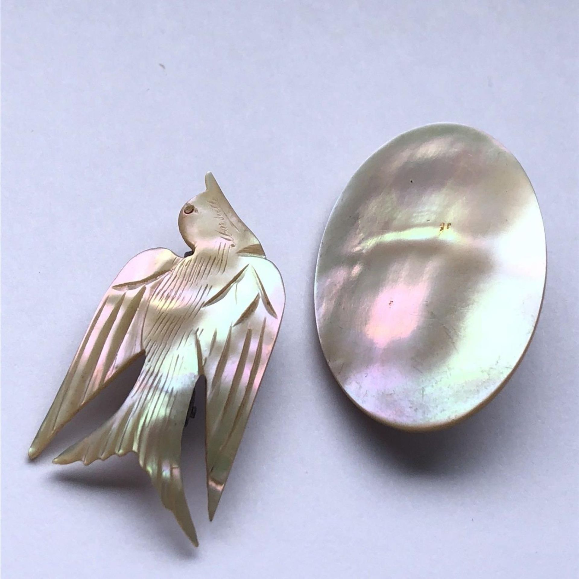 2 x Old French Shell Brooches - The Bird Marked Marseille - Image 3 of 5