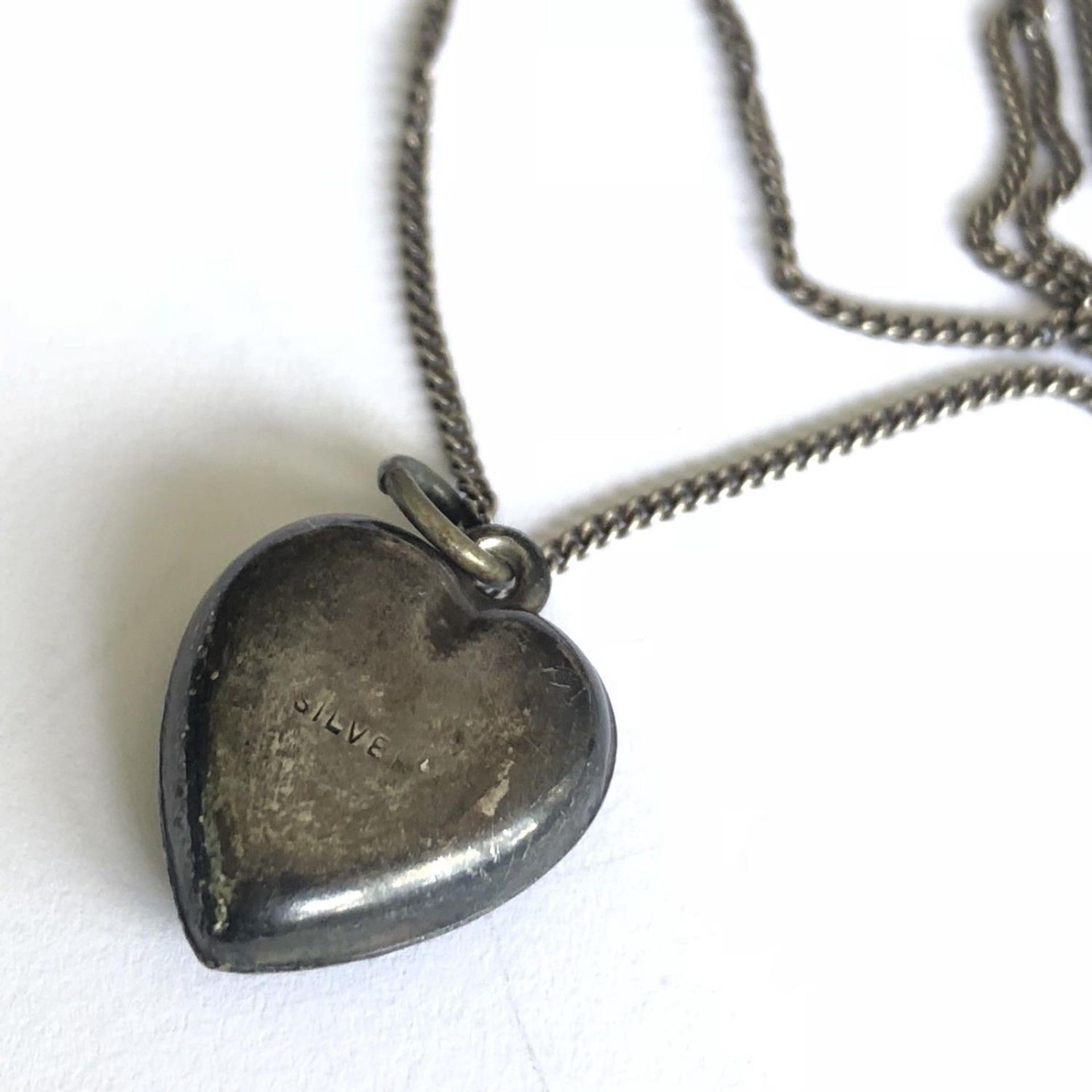 Sterling Silver Heart Pendant on a Long Chain Necklace - Image 3 of 3