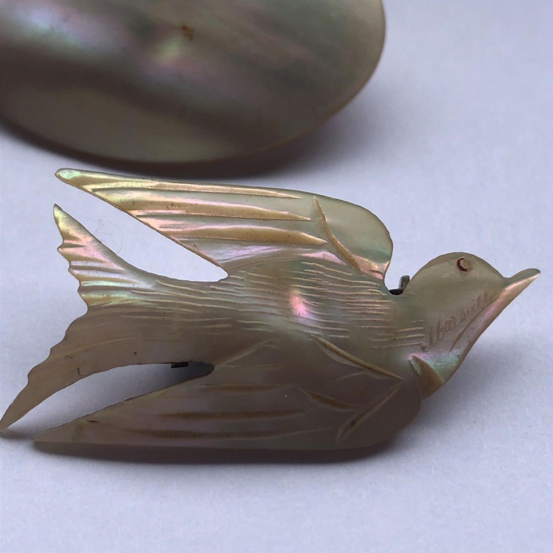 2 x Old French Shell Brooches - The Bird Marked Marseille - Image 2 of 5