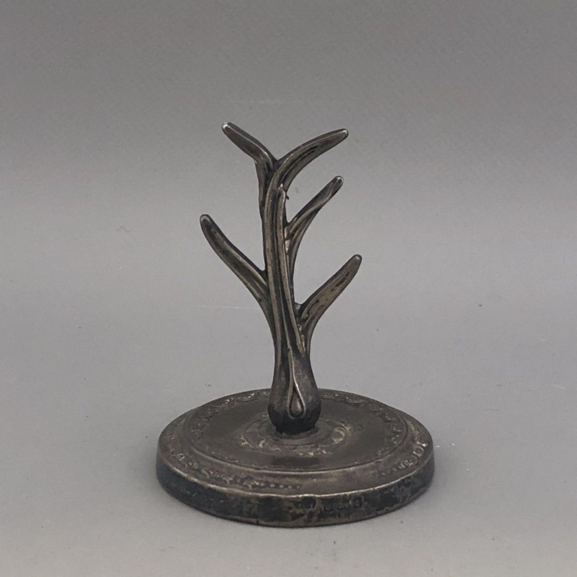 Antique Hallmarked Silver Ring Holder Tree, Birmingham Hallmarks 1918