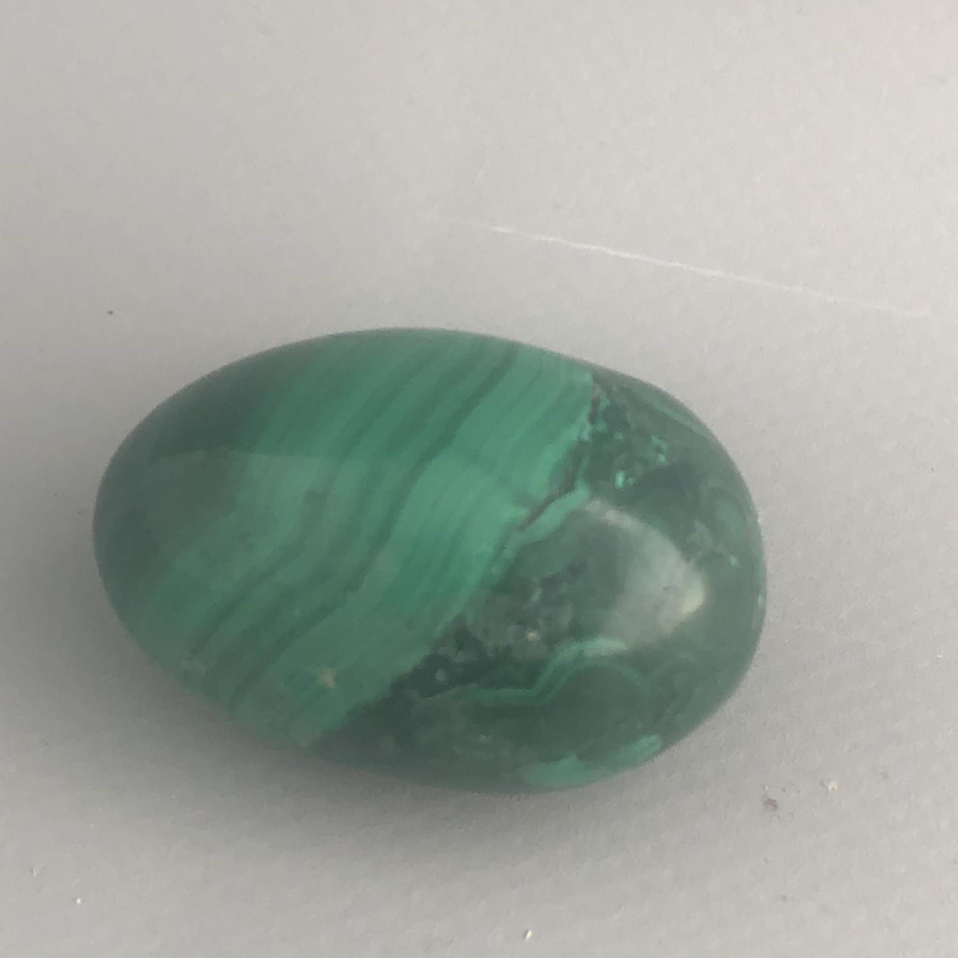 Natural Gemstone Crystal Polished Green Small Malachite Egg - Image 2 of 2