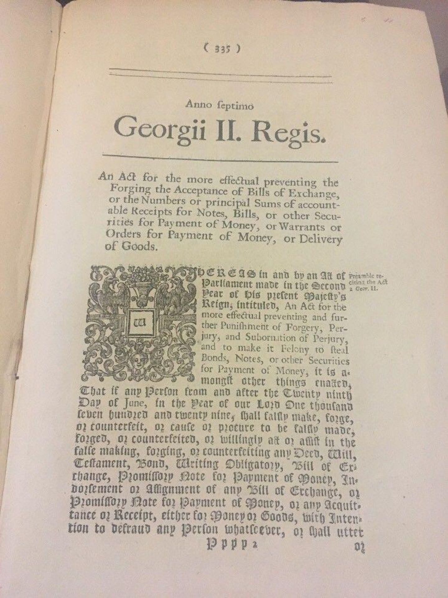 Early 18th Century Black Letter Act of Parliament King George II 1727 London - Image 2 of 3