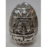 Achilles-Gorgon's Head. Handmade Silver Egg marked 999.