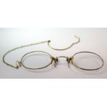 Vintage 9ct Gold Pince-Nez Spectacles - No Reserve