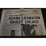 Liverpool Echo 1980 'John Lennon Shot Dead'