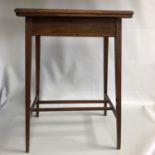 Small Antique Edwardian Mahogany Inlaid Swivel & Fold Over Card or Games Table