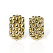 David Morris 18k Yellow Gold Honeycomb Clip-On Earrings