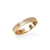 Cartier 18k Yellow, White & Rose Gold Diamond Eternity Ring