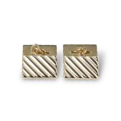 Tiffany & Co. 14k Yellow Gold Stripe Design Retro Cufflinks