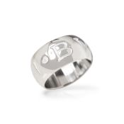 Bulgari 18k White Gold Monologo Band Ring