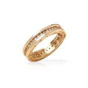 Bulgari 18k Yellow Gold Diamond B.Zero 1 Band Ring