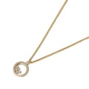 Chopard 18k Yellow Gold Happy Diamonds Pendant Necklace