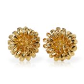 Tiffany & Co. n18k Yellow Gold Clip-On Chrysanthemum Earrings