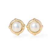 Tiffany & Co. 18k Yellow Gold Mabe Pearl Clip-On Earrings