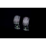 3.6ct VS1-2 Brilliant Cut Pavé set Natural Diamond 18K White Gold Droplet Earrings