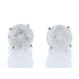 18ct White Gold Single Stone Prong Set Diamond Earring 2.59
