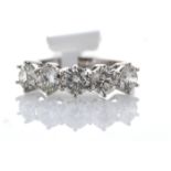 18ct White Gold Claw Set Semi Eternity Diamond Ring 2.16
