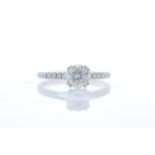 18ct White Gold Single Stone Prong Set With Stone Set Shoulders Diamond Ring (0.93) 1.18